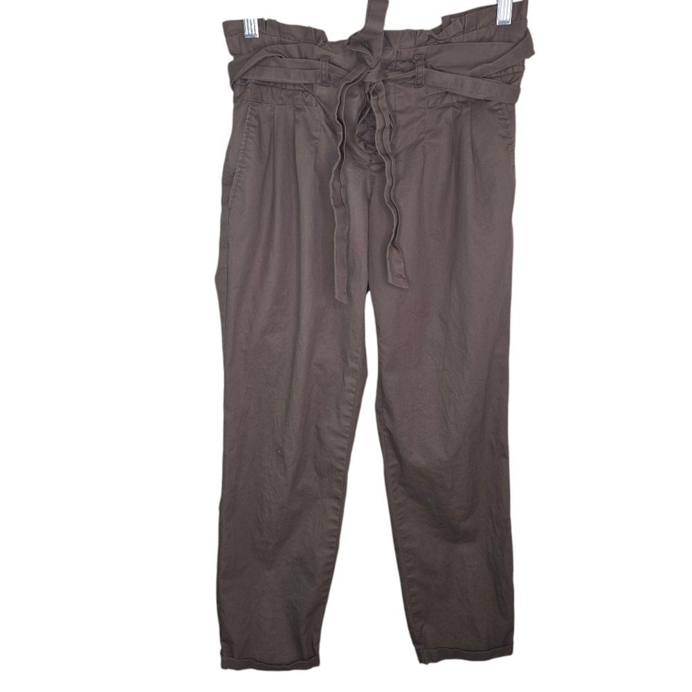 Cartonnier Anthropologie Paper Bag Waist Ankle Pant olive green Size 0